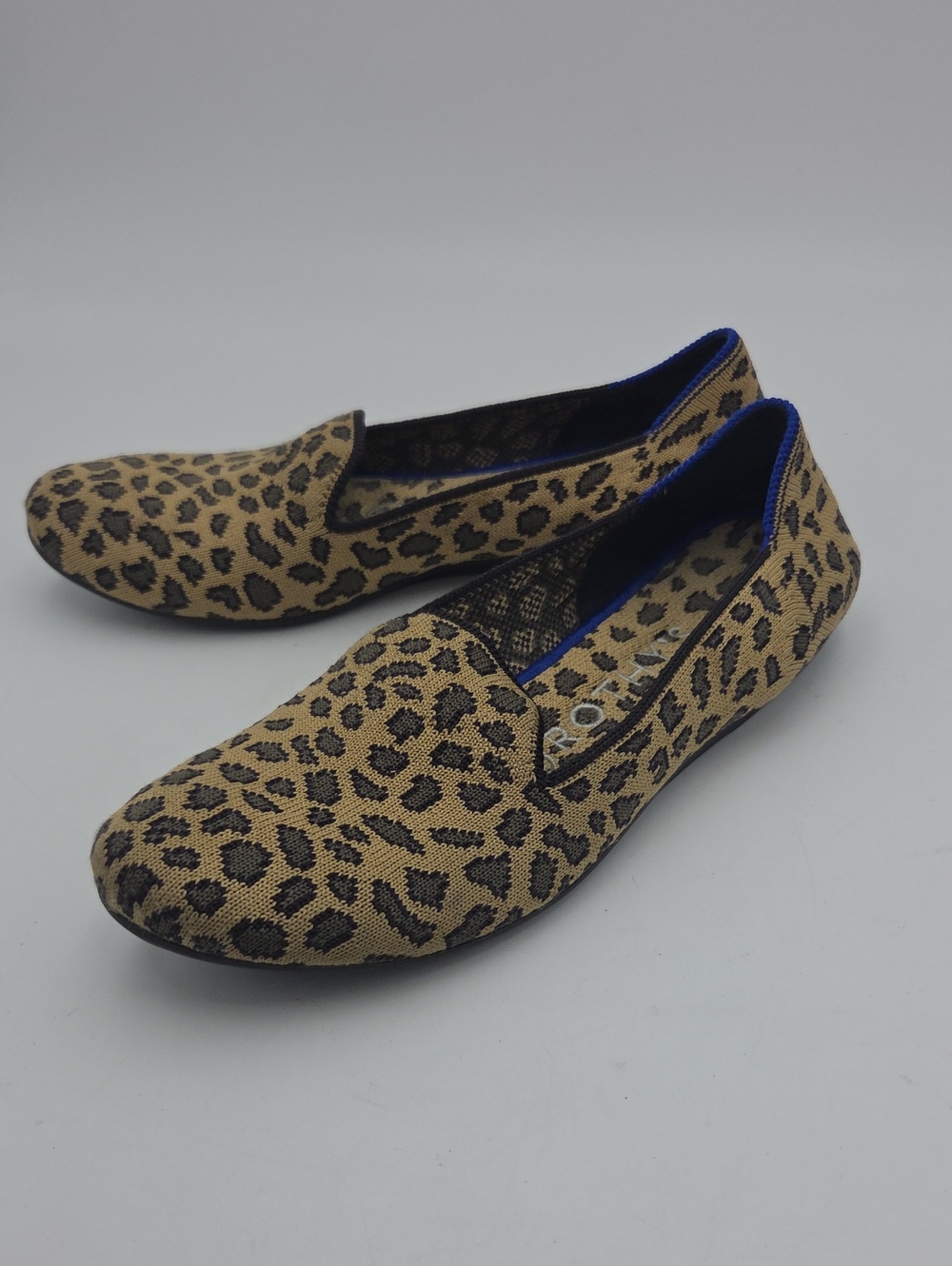 Rothy's The Loafer Casual Slip-On Flats Spotted Leopard Knit Womens 6